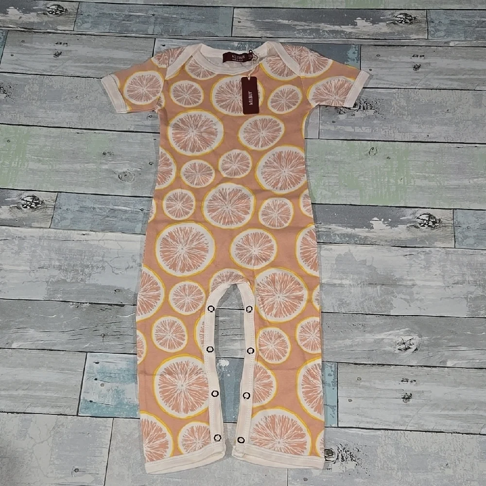 Milkbarn Organic Cotton Romper Bodysuit Size 6-12 Mo NWT
